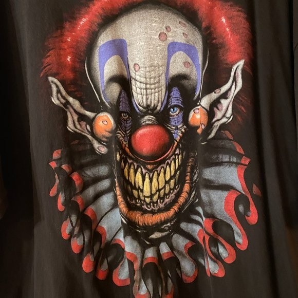 3XL Men's SS Black T-shirt, Clown on the front, 100% Cotton - Picture 2 of 4